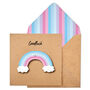 Handmade Rainbow Good Luck Personalised Card, thumbnail 1 of 5