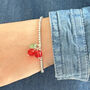Beaded Glass Cherry Bracelet, thumbnail 4 of 8