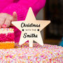 Personalised 'Christmas With The' Gold Star Cake Topper, thumbnail 2 of 7