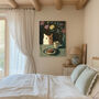 White Cat Table Portrait Art Print, thumbnail 4 of 4