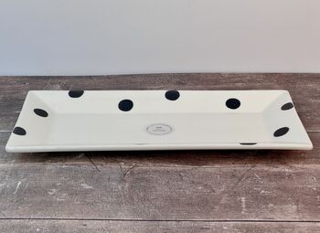 Black And White Spotty Rectangular Serving Plate, 37.5cm, 2 of 2