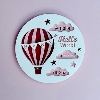 Personalised Baby Gift Keepsake Or Announcement Plaque, 2 of 10