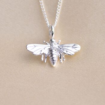 Personalised Sterling Silver Bee Necklace, 4 of 6