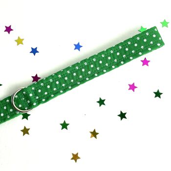 Green Polka Dot Dog Collar And Lead Set, 6 of 7