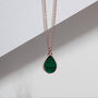 Teardrop Malachite Urn 18 K Rose Gold Plated Silver, thumbnail 4 of 5