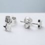 Tiny Star Stud Earrings In Sterling Silver, thumbnail 1 of 11