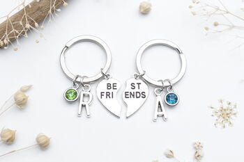 Personalised Pair Of Best Friends Keyrings Friend Gift, Matching Set, 3 of 9