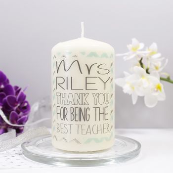 Personalised Thank You Candle For Teachers, 7 of 9