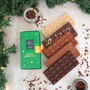 Organic Dark Chocolate Bars In Green Christmas Gift Box, thumbnail 1 of 2