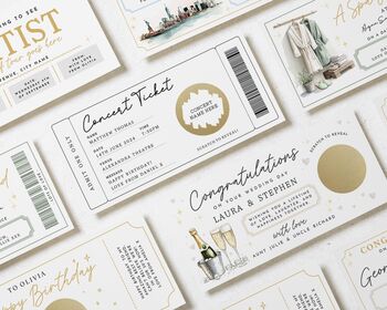 Simple Concert Ticket Scratch Reveal Card, 4 of 4