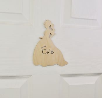 Personalised Princess Bedroom Door Name Plaque, 2 of 9