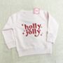 Holly Jolly Pink Children's Sweatshirt, thumbnail 3 of 4