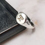 Personalised Initial Round Silver Signet Ring, thumbnail 4 of 12