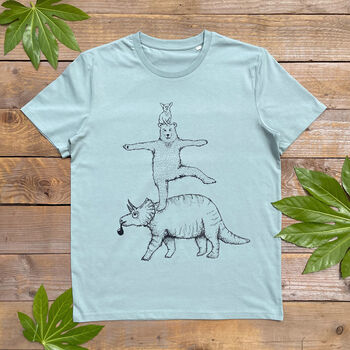 Bear And Triceratops Men's Organic T Shirt, 2 of 4