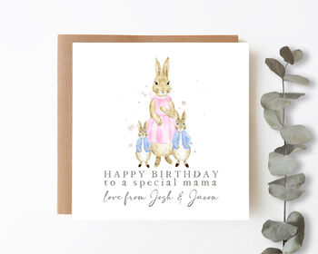 Personalised Birthday Card For Mum Rabbits, 3 of 4