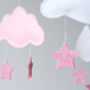 Cloud Star And Moon Baby Mobile White And Pink, thumbnail 2 of 10