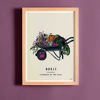 Personalised Gardener Of The Year Wheelbarrow Print, 2 of 4