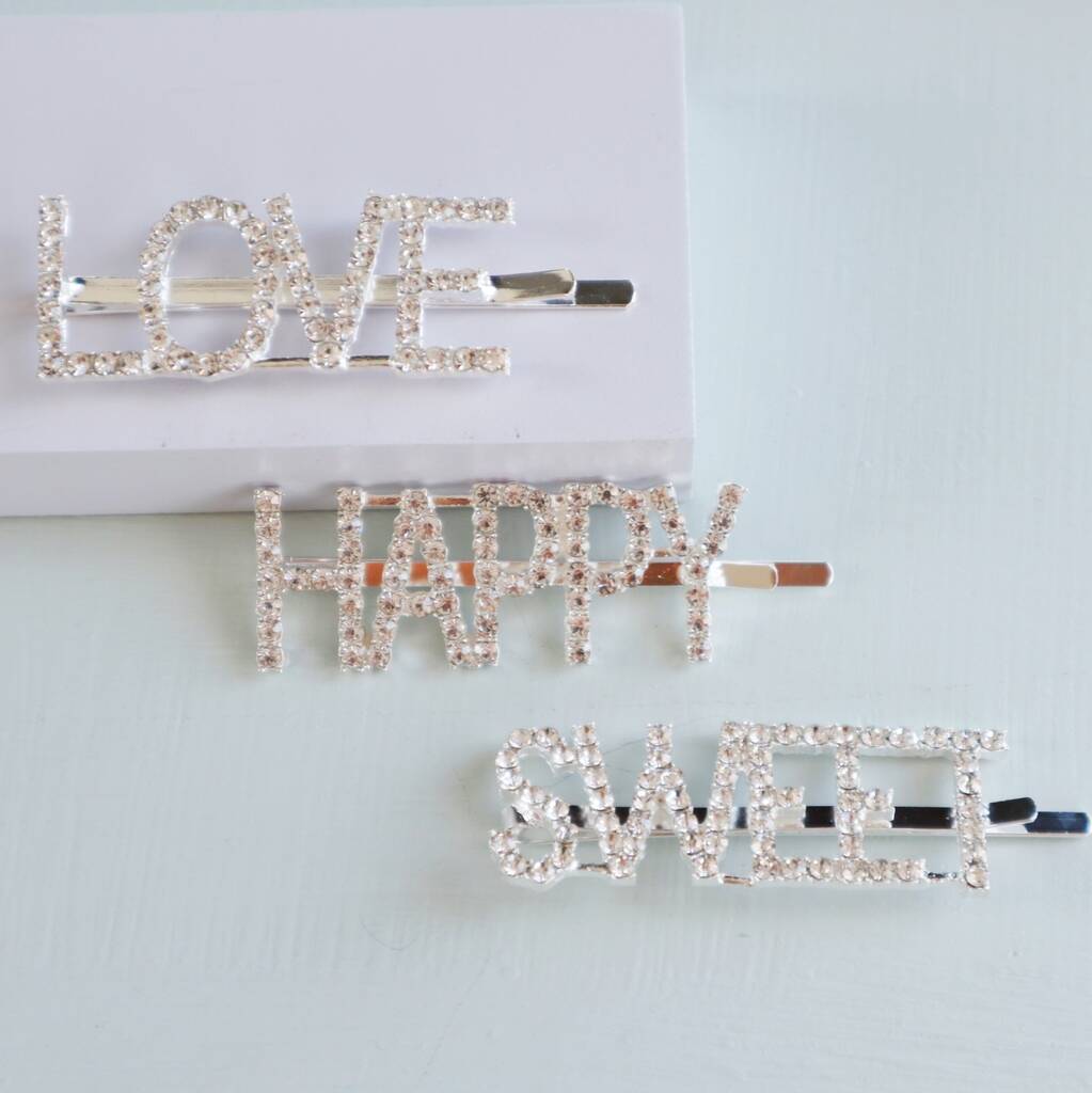 Love Happy Sweet Word Hair Clips By Lovely Littles And Co ...