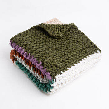 Chunky Check Blanket Beginner Knitting Kit, 5 of 9