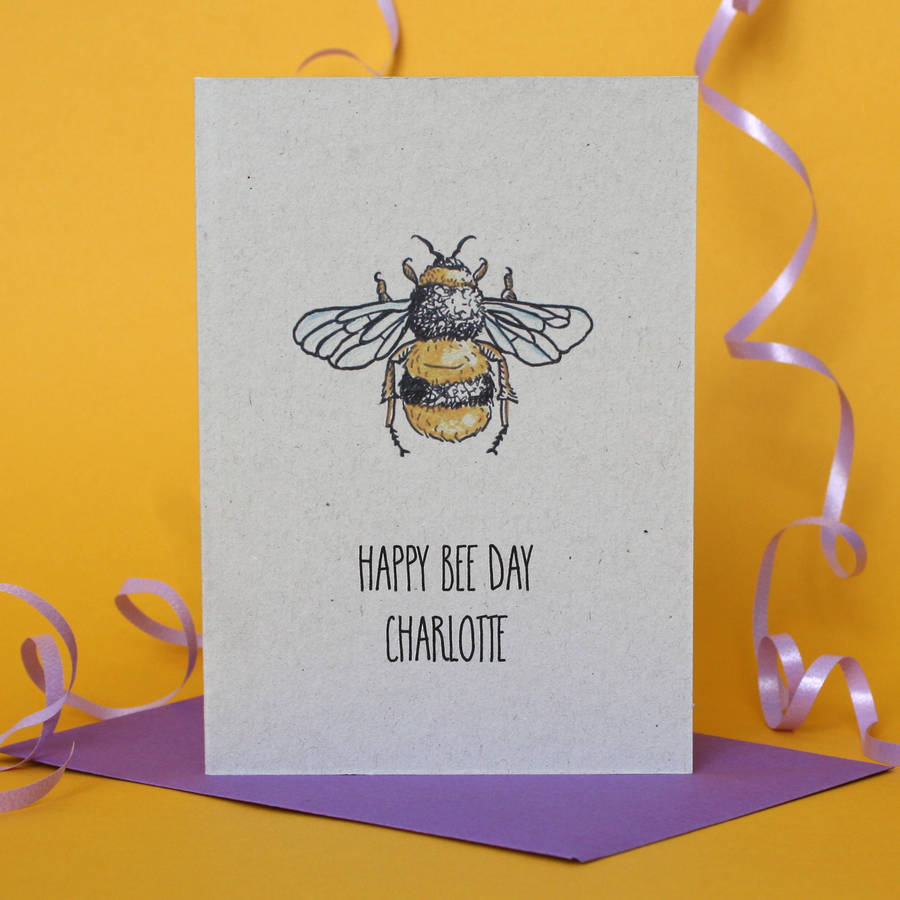 Personalised Birthday Card With A Bee Theme, 1 of 2