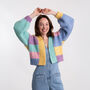 Rainbow Chunky Cardigan Easy Knitting Kit, thumbnail 4 of 11