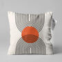Bauhaus Inspired Abstract Geometric Cushion Cover In Orange And Black, thumbnail 1 of 12