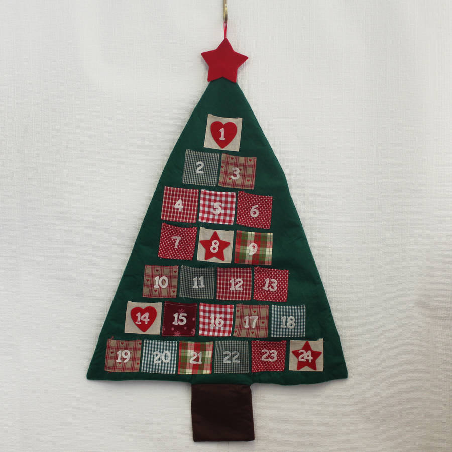 Large Fabric Christmas Tree Advent Calendar By Posh Totty Designs