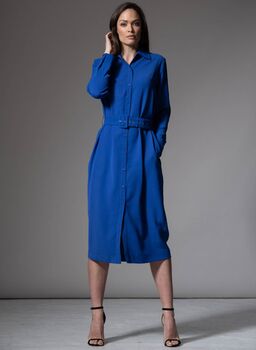 Andie Everyday Shirt Dress In Sapphire Blue, 2 of 4