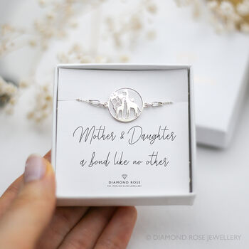 Mother Daughter Giraffe Bracelet – Sterling Silver, 8 of 10