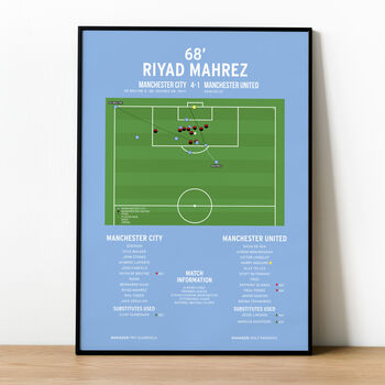 Riyad Mahrez Premier League 2022 Manchester City Print, 3 of 4