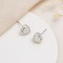 Sterling Silver White Opal Heart Stud Earrings – 5mm, thumbnail 4 of 8