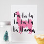 Fa La Llama Funny Christmas Card, thumbnail 1 of 4