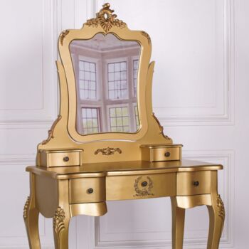 French Antique Dressing Table In White , Gold Or Cream, 10 of 10