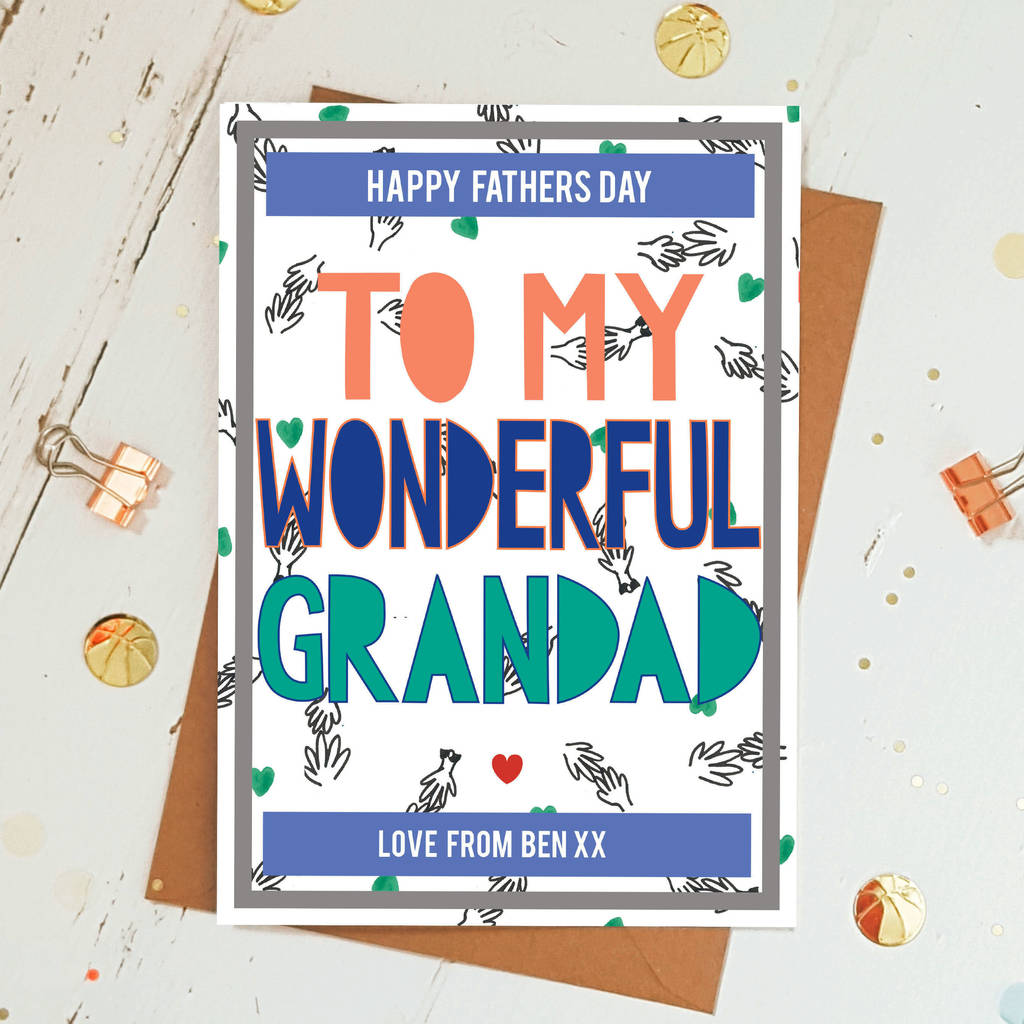 Happy Fathers Day Wonderful Grandad Card By Miss Bespoke Papercuts
