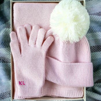 Cashmere Gloves, Hat And Scarf Personalised Gift Set, 5 of 10