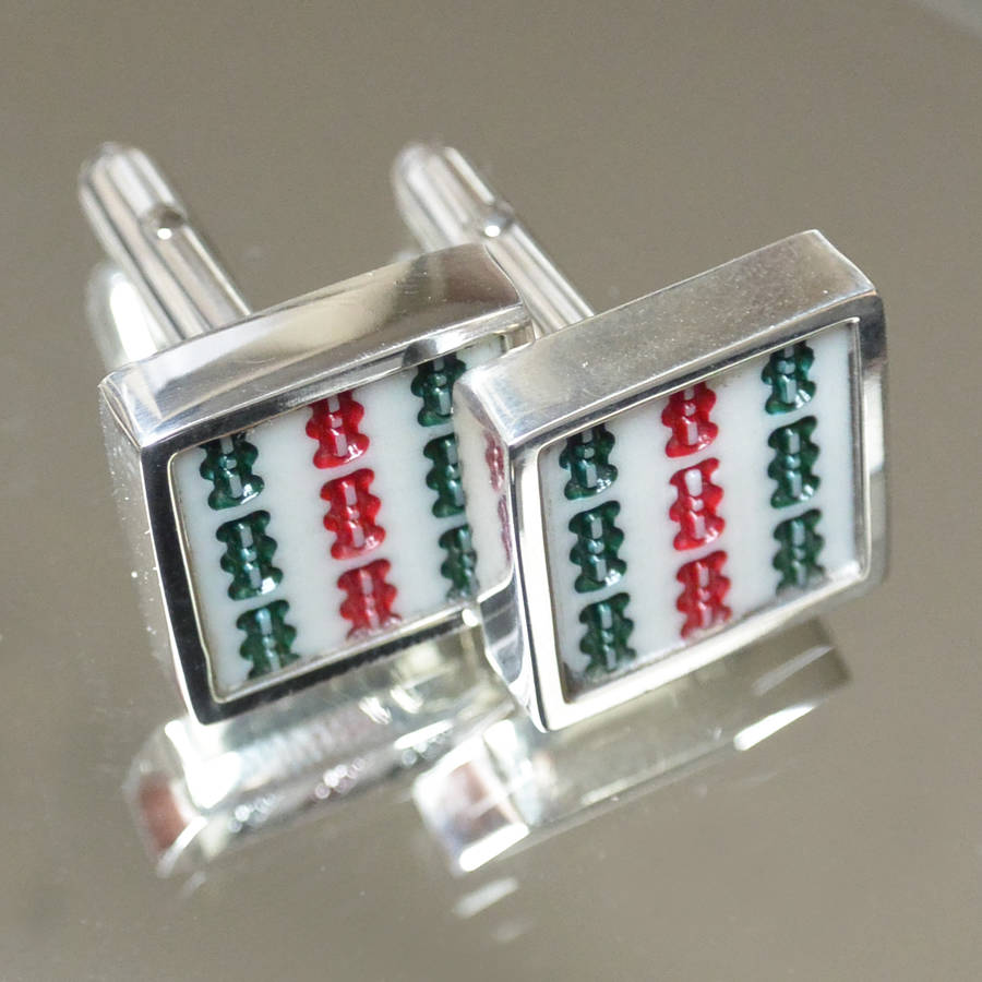 Image of Mahjong Classic Sterling Silver Cufflinks, Silver