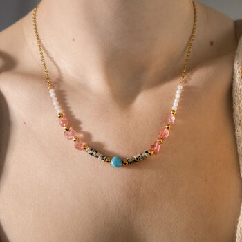 Spotted Bead And Chain Necklace, 2 of 4