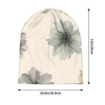 Soft Chemo Headwear Beanie Hat Bandana Cream Florals, 7 of 12