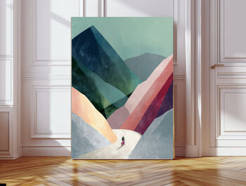 Cycling Mountain Set Of Two Landscape Art Prints, 6 of 6