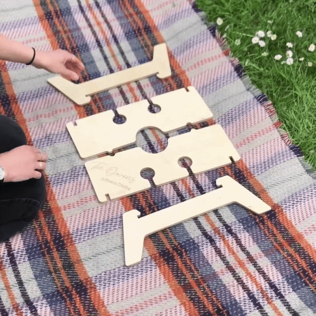 Personalised Portable Picnic Wine Table And Wine Holder, thumbnail 2 of 12