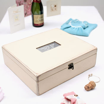 Personalised Antiqued Christening Memory Box, 7 of 10