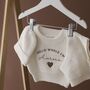 Personalised Hello World Knitted Baby Set, thumbnail 2 of 3