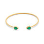 Green Onyx Teardrop 18k Gold Plated Cuff Bracelet, thumbnail 6 of 7