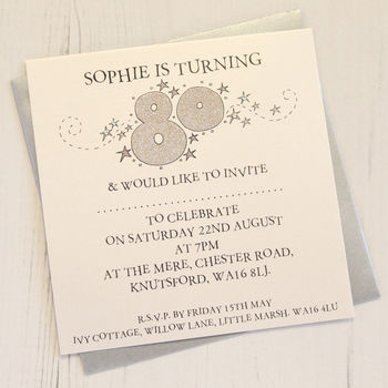 Personalised Pack Of Age Party Invitations, 8 of 10