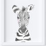 Monochrome Safari Animal Nursery Art Print Set, thumbnail 3 of 5