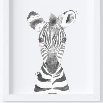 Monochrome Safari Animal Nursery Art Print Set, 3 of 5