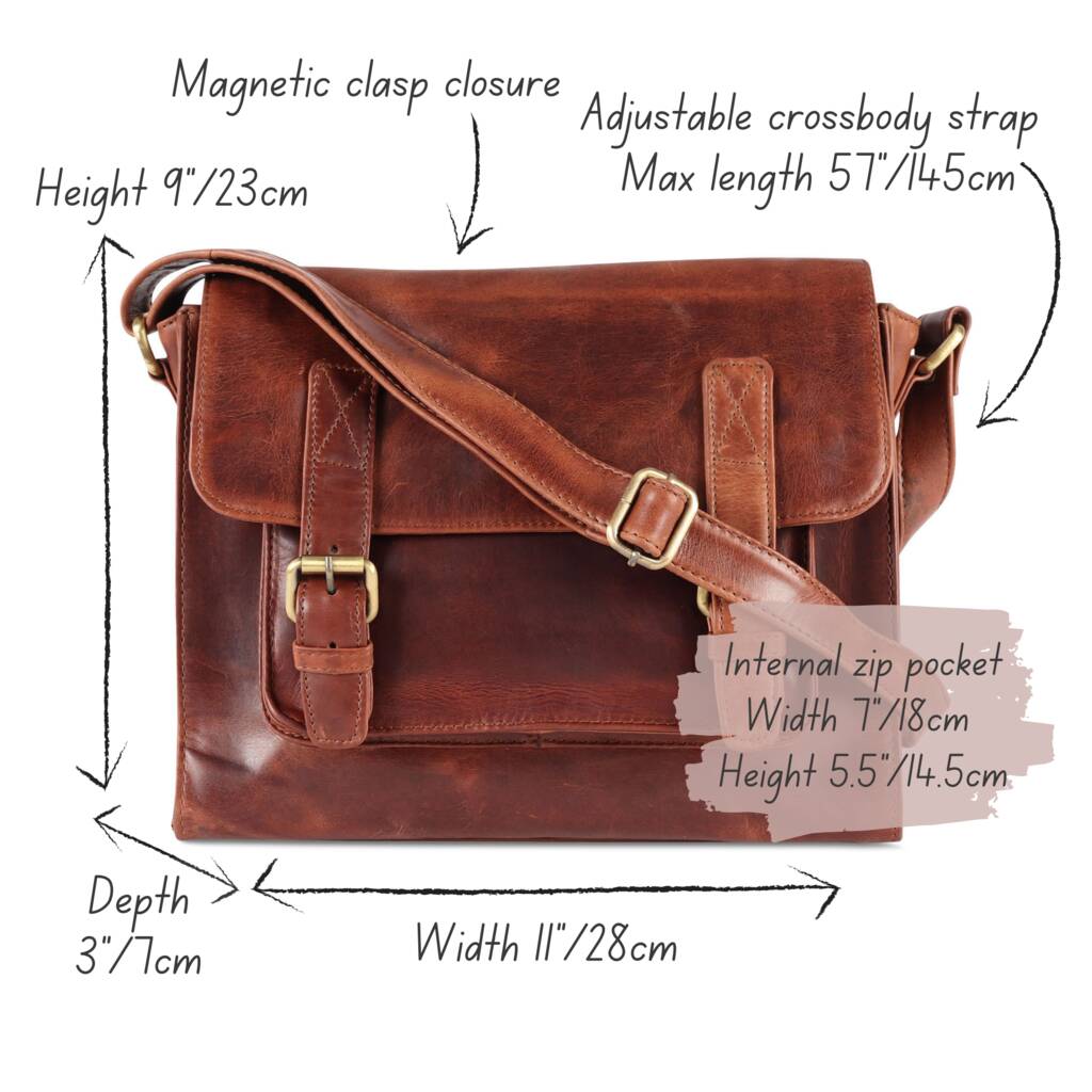 Leather Crossbody Satchel Bag By The Leather Store | notonthehighstreet.com
