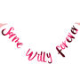 Hot Pink Same Willy Forever Hen Party Bunting, thumbnail 2 of 3