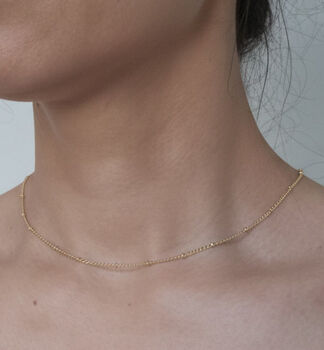 Kin 18 K Gold Plated Bead Necklace, 4 of 5