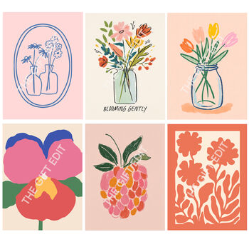 Set Of Six Botanical Themed Print Bundle, 3 of 5